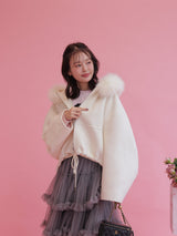 【PRE ORDER】Wool 100％ Fur Short Jumper - MAISON MARBLE