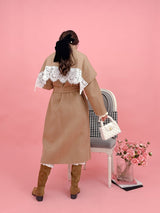 【PRE ORDER】Wool 100％ Lacy Long Coat - MAISON MARBLE