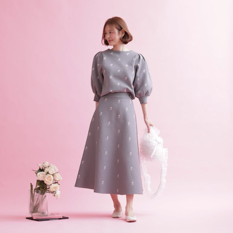Rose Jacquard Knit Tops - MAISON MARBLE