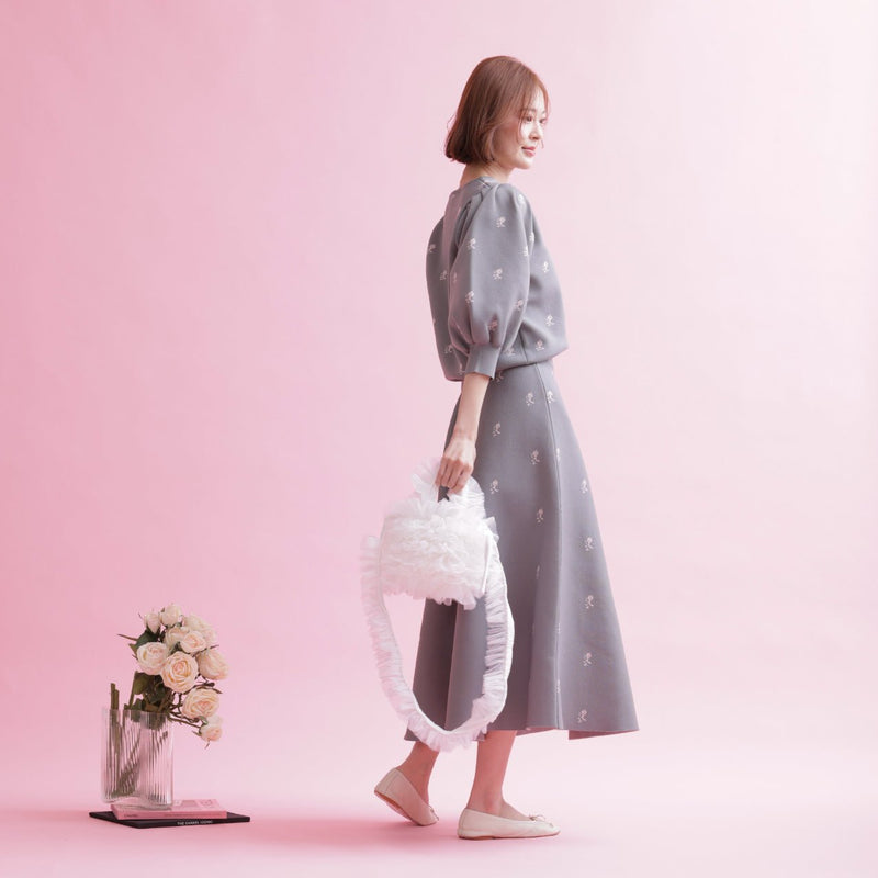 Rose Jacquard Knit Tops - MAISON MARBLE