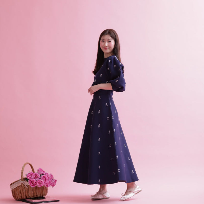 Rose Jacquard Knit Tops - MAISON MARBLE
