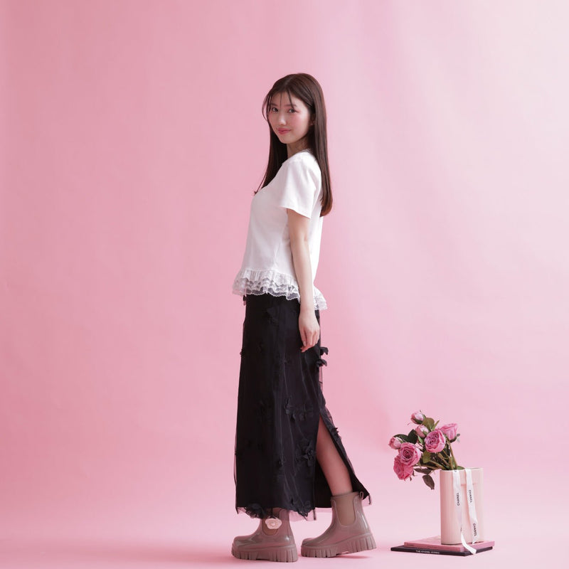 Rose Lace Tee - MAISON MARBLE