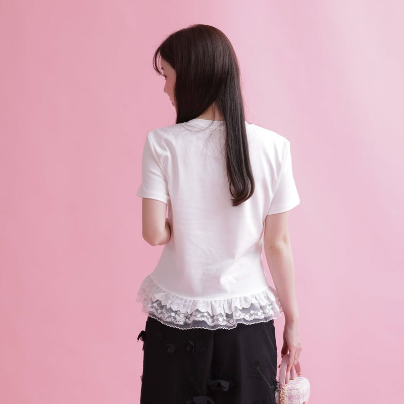 Rose Lace Tee - MAISON MARBLE