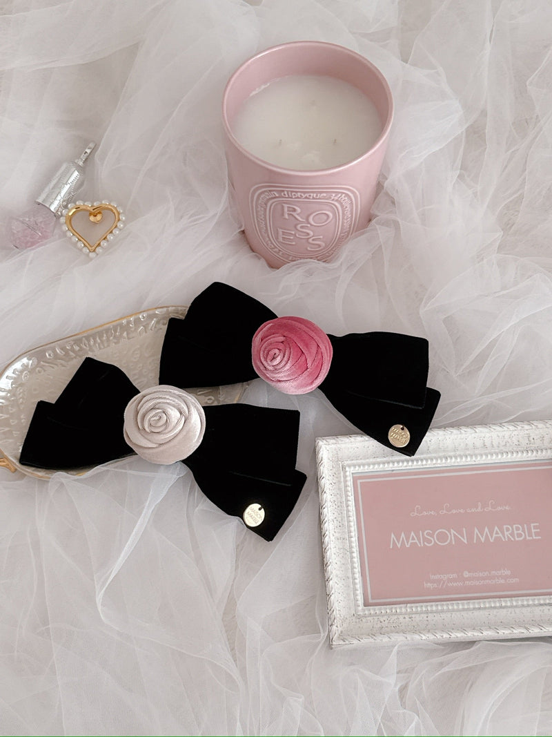 Rose Ribbon Barette - MAISON MARBLE