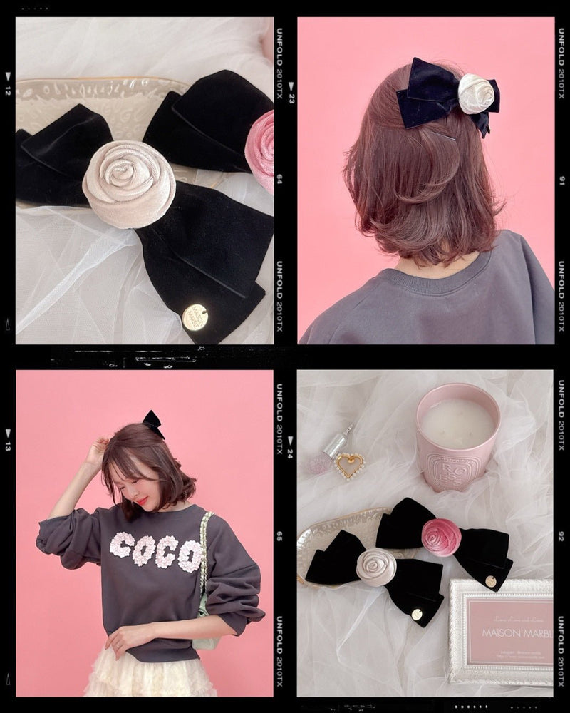 Rose Ribbon Barette - MAISON MARBLE