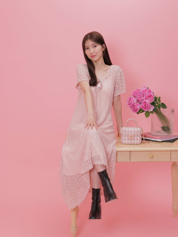 Rosy Lace Dress - MAISON MARBLE