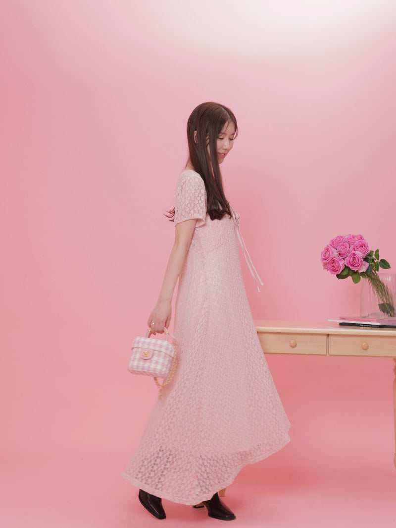 Rosy Lace Dress - MAISON MARBLE