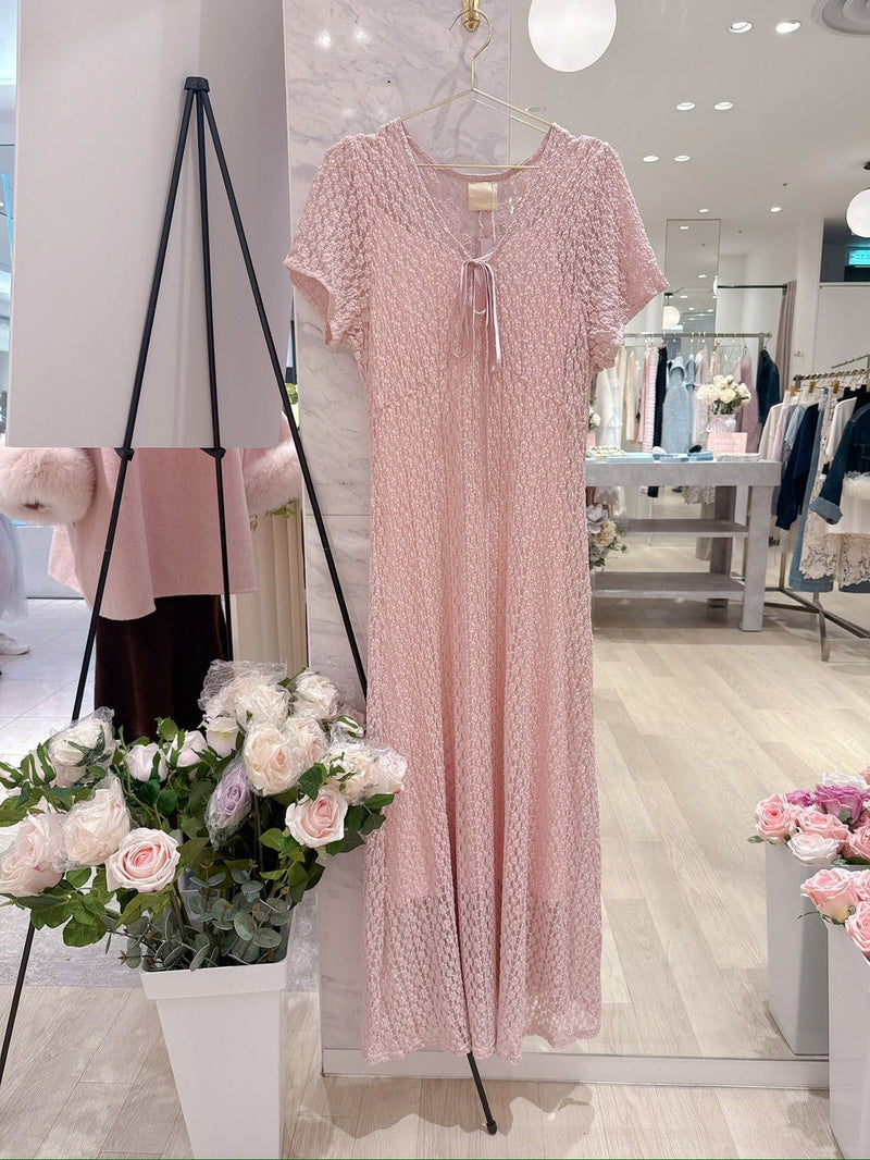 Rosy Lace Dress - MAISON MARBLE