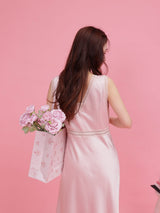 Rosy Satin Dress - MAISON MARBLE