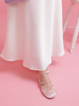 Rosy Satin Dress - MAISON MARBLE
