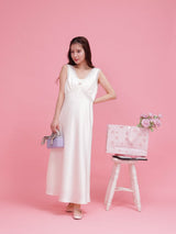Rosy Satin Dress - MAISON MARBLE