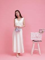 Rosy Satin Dress - MAISON MARBLE