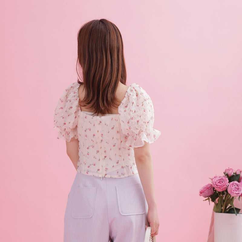 Rosy Sheer Blouse - MAISON MARBLE