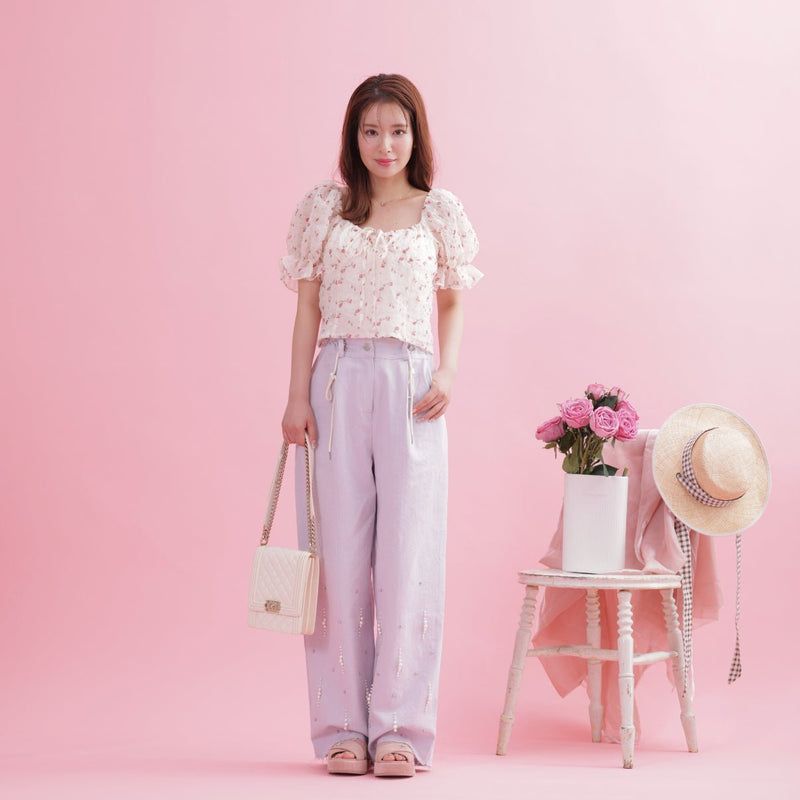 Rosy Sheer Blouse - MAISON MARBLE