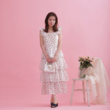 Rosy Tiered Dress - MAISON MARBLE