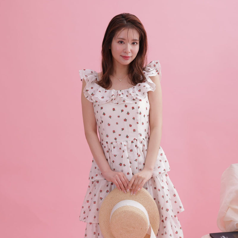 Rosy Tiered Dress - MAISON MARBLE