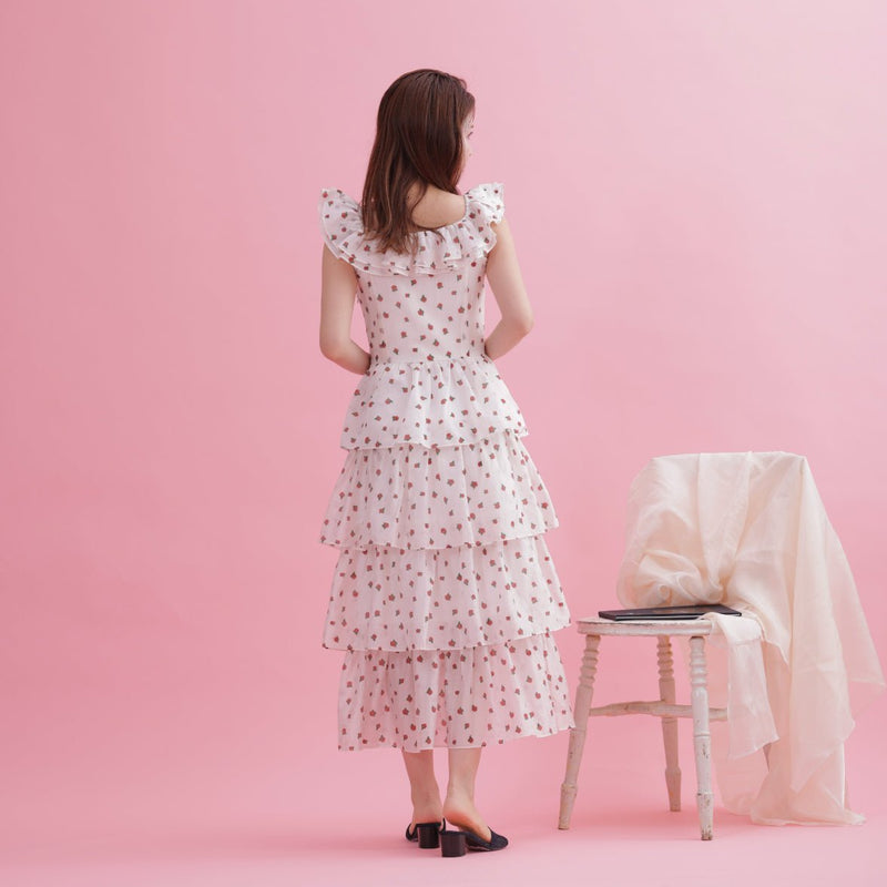 Rosy Tiered Dress - MAISON MARBLE