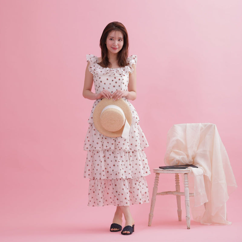 Rosy Tiered Dress - MAISON MARBLE