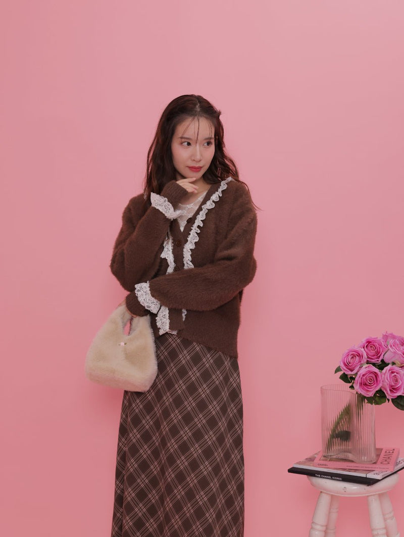 Shaggy Diana Cardigan - MAISON MARBLE