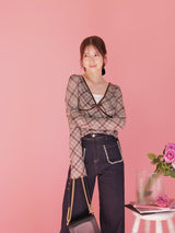 Sheer Check Tops - MAISON MARBLE
