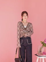 Sheer Check Tops - MAISON MARBLE