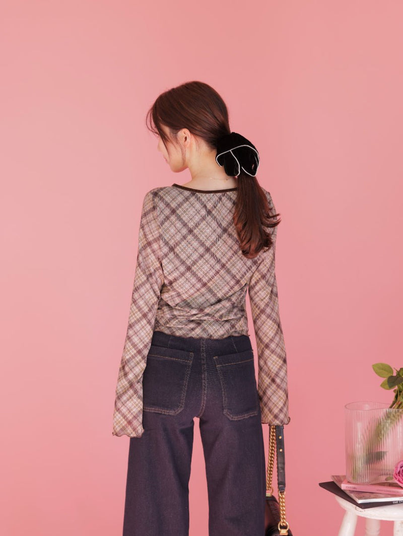Sheer Check Tops - MAISON MARBLE