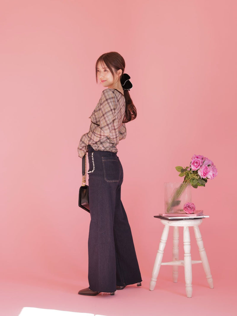 Sheer Check Tops - MAISON MARBLE