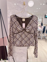 Sheer Check Tops - MAISON MARBLE