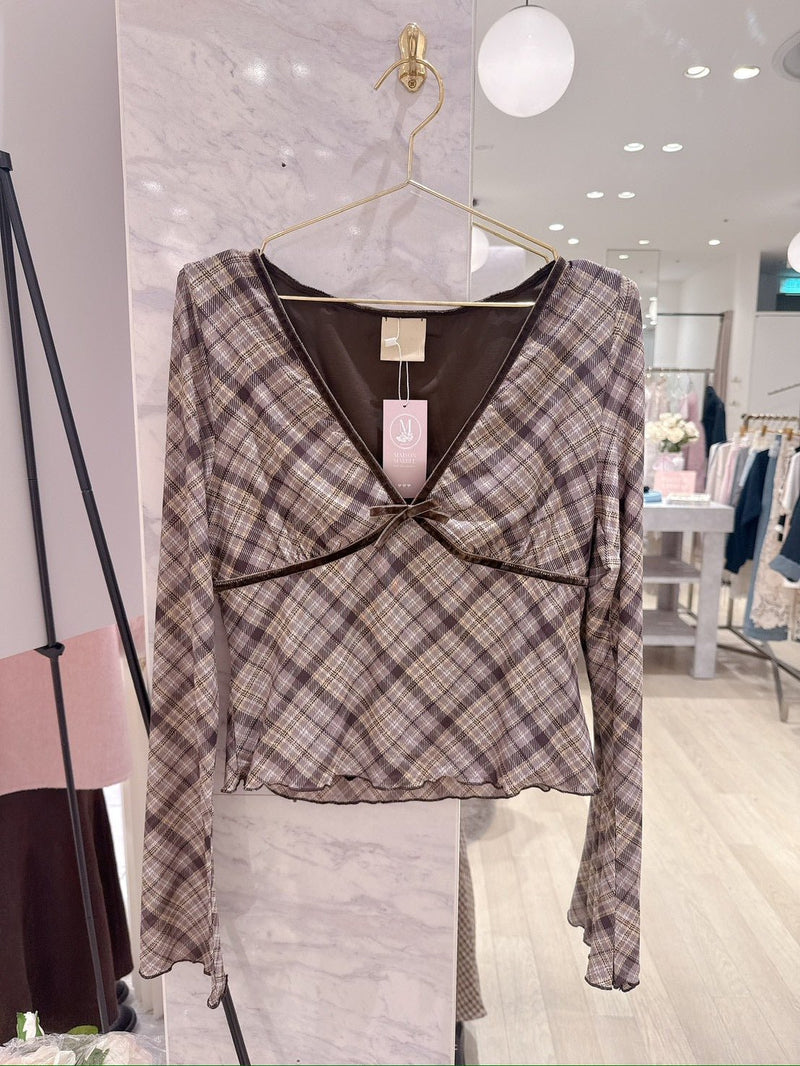 Sheer Check Tops - MAISON MARBLE
