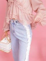 Sheer Lacy Blouse - MAISON MARBLE