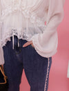 Sheer Lacy Blouse - MAISON MARBLE