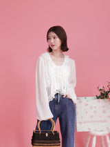 Sheer Lacy Blouse - MAISON MARBLE