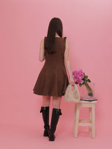 Shoulder Ribbon Dress - MAISON MARBLE