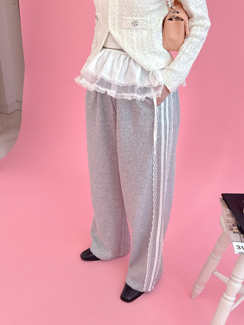 Side Lace Easy Pants - MAISON MARBLE