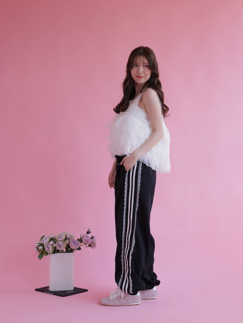 Side Lace Easy Pants - MAISON MARBLE