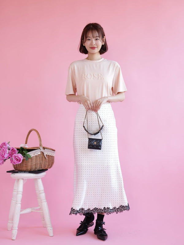 Silky Dot Lace Skirt - MAISON MARBLE