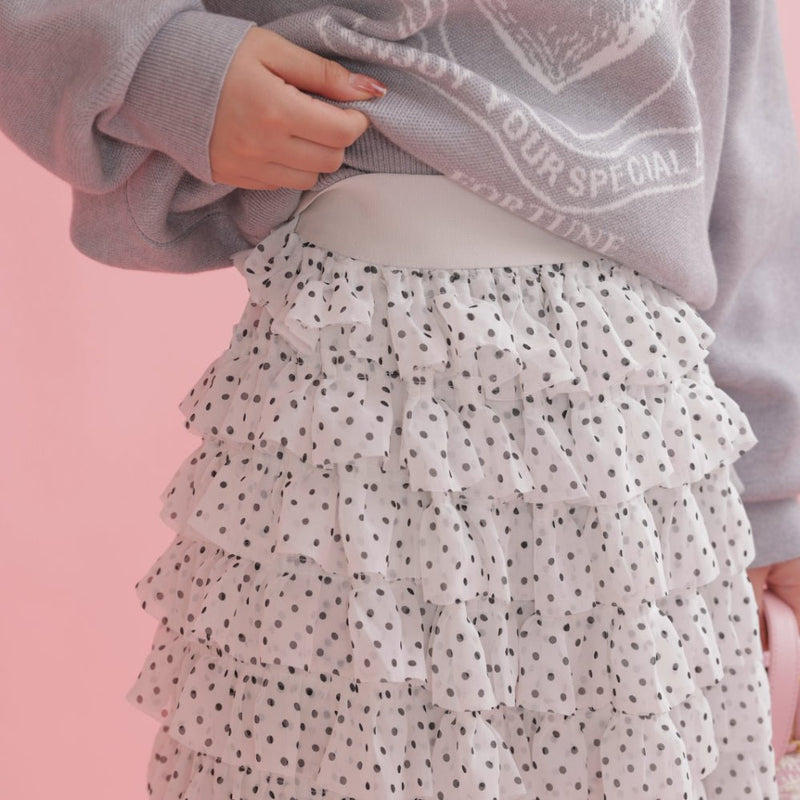 Tiered Dot Skirt - MAISON MARBLE