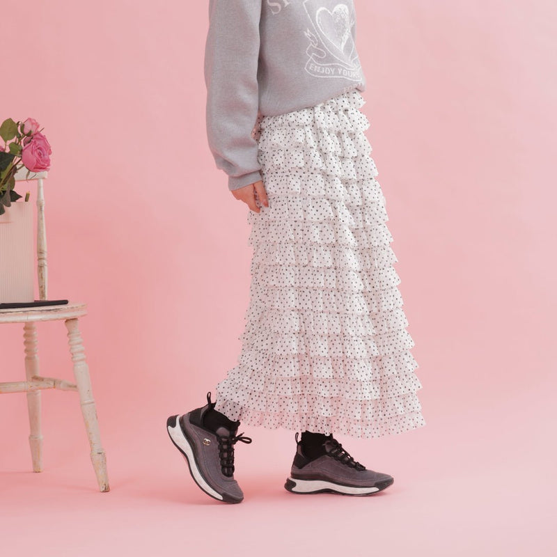 Tiered Dot Skirt - MAISON MARBLE