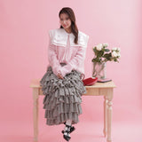 Tiered Gingham Skirt - MAISON MARBLE