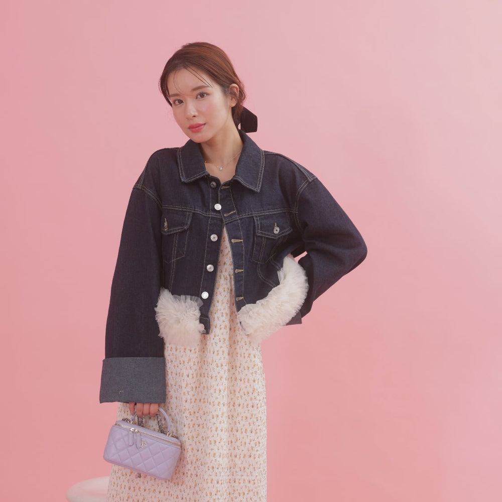 再販】Tulle Denim Jacket – MAISON MARBLE