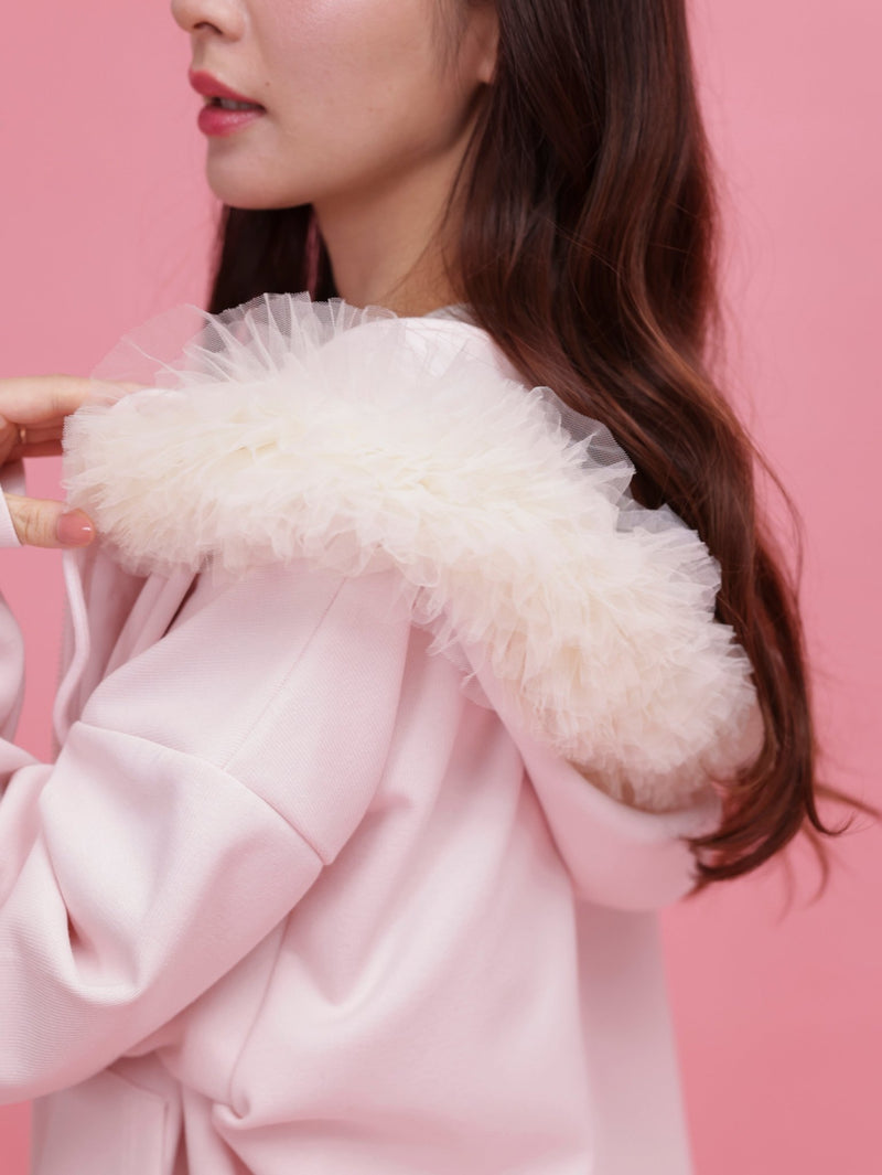 maison marble Tulle Hoodieピンク 預購] 夢幻花呢夾克– MAISON MARBLE