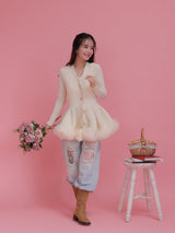 Tulle Peplum Cardigan - MAISON MARBLE