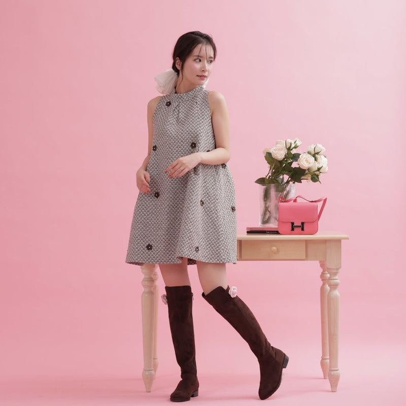 Tweed Flower Dress - MAISON MARBLE