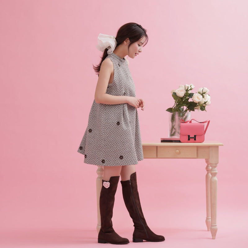 Tweed Flower Dress - MAISON MARBLE