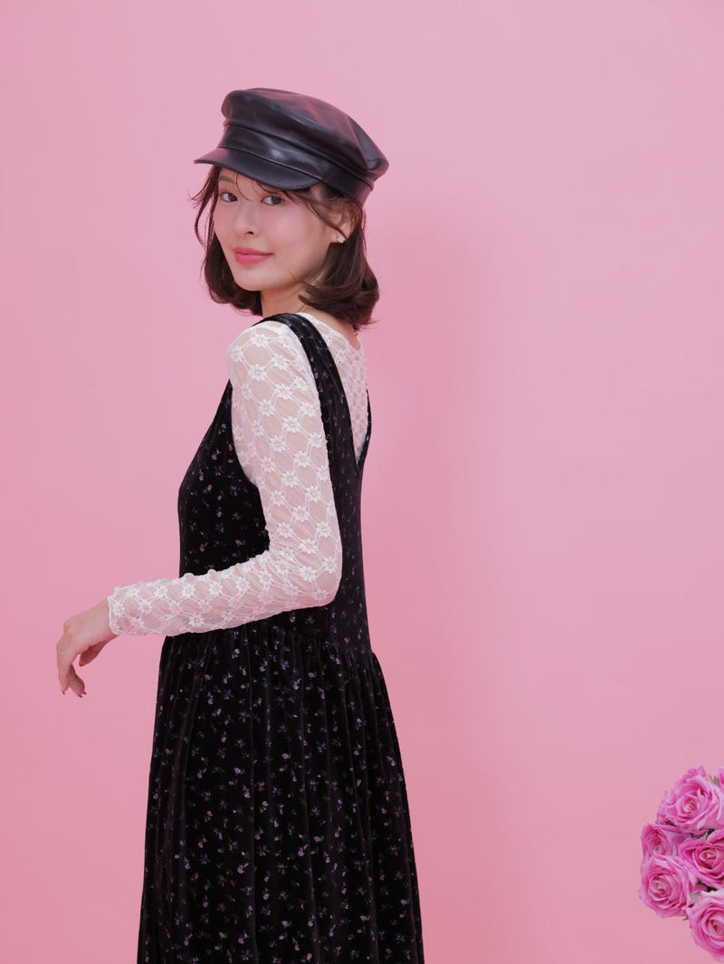 Velour Floral Dress - MAISON MARBLE