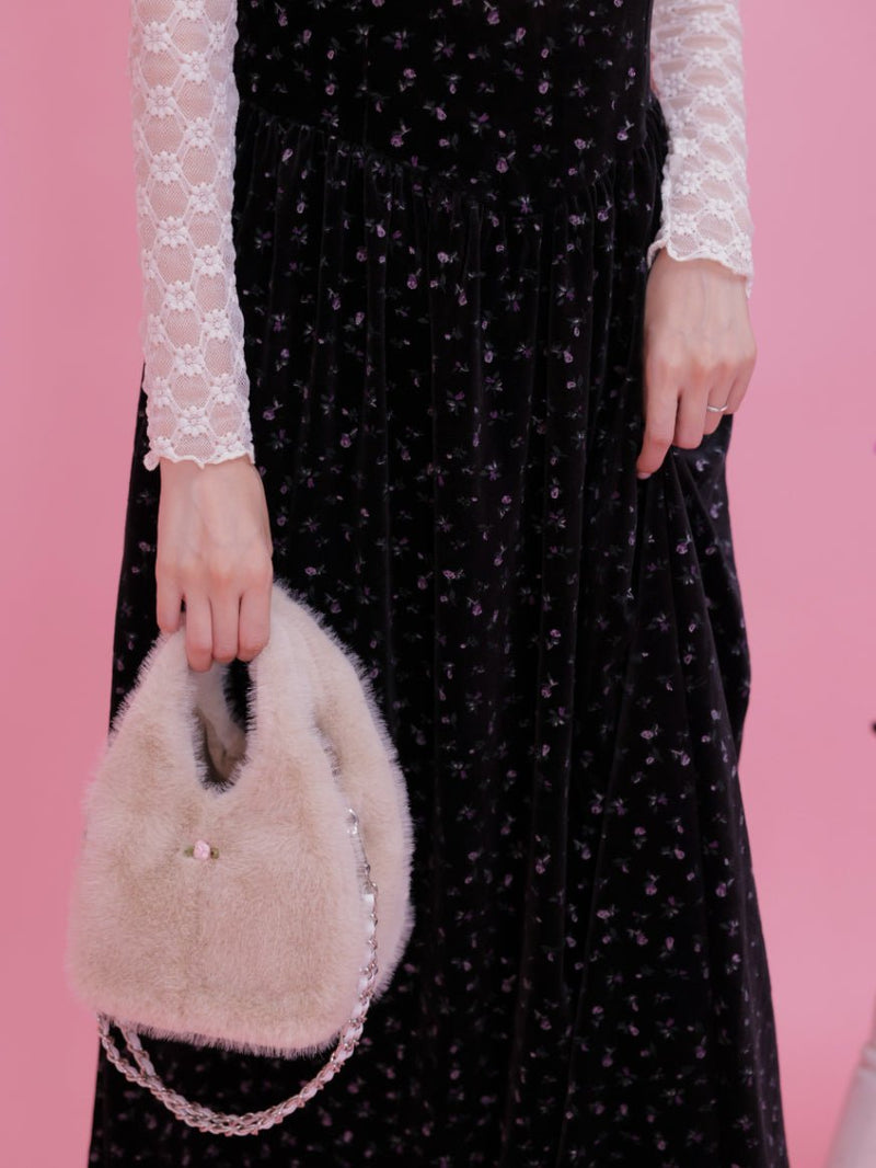 Velour Floral Dress - MAISON MARBLE