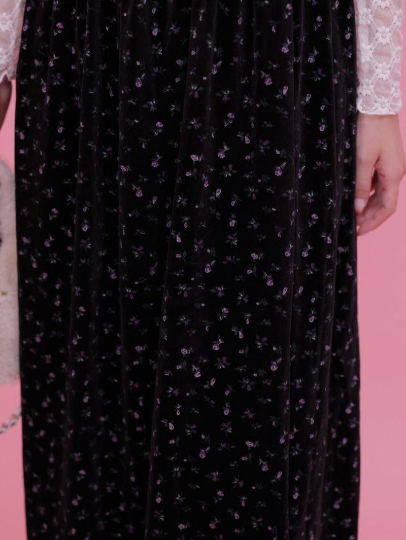 Velour Floral Dress - MAISON MARBLE