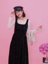 Velour Floral Dress - MAISON MARBLE