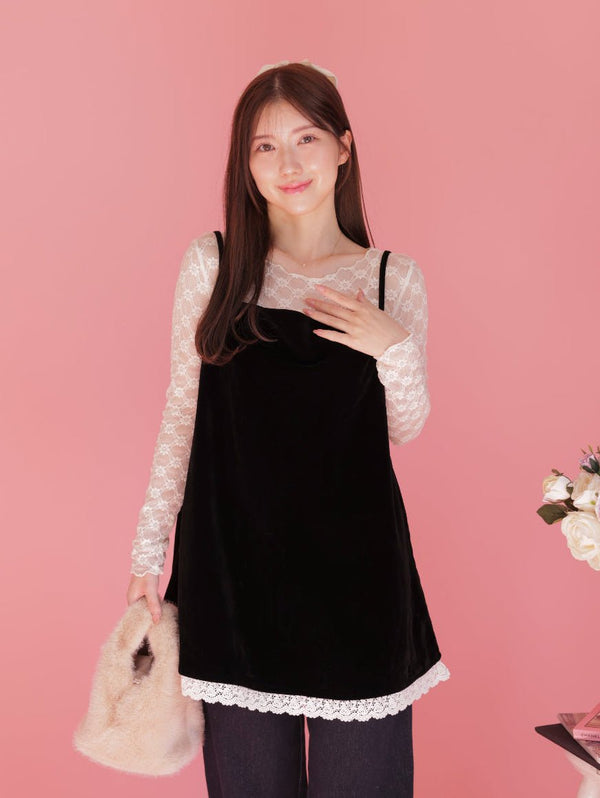 Velour Lace Cami - MAISON MARBLE
