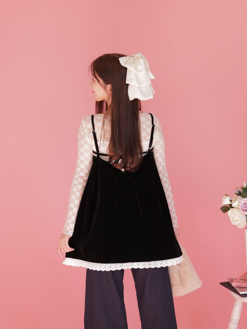 Velour Lace Cami - MAISON MARBLE